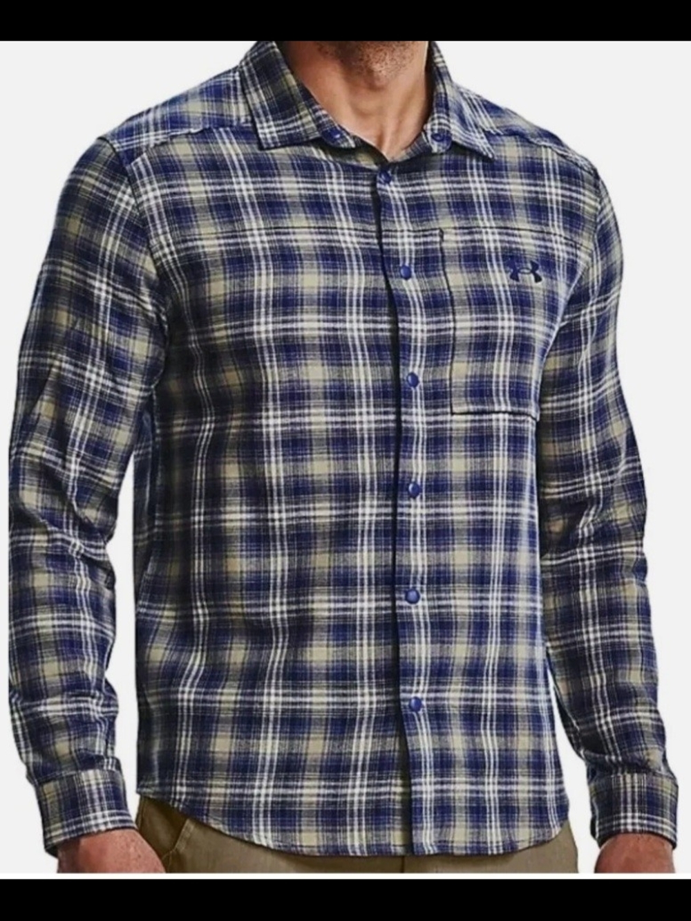 Under Armour Tradesman Flex Flannel Mens Size Large Snap Front Shirt